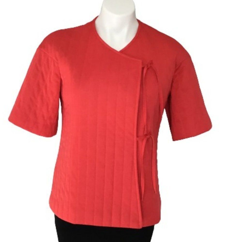 Rare Vintage 1970’s Sears Quilted Short Sleeved Jacket, Red, S-M